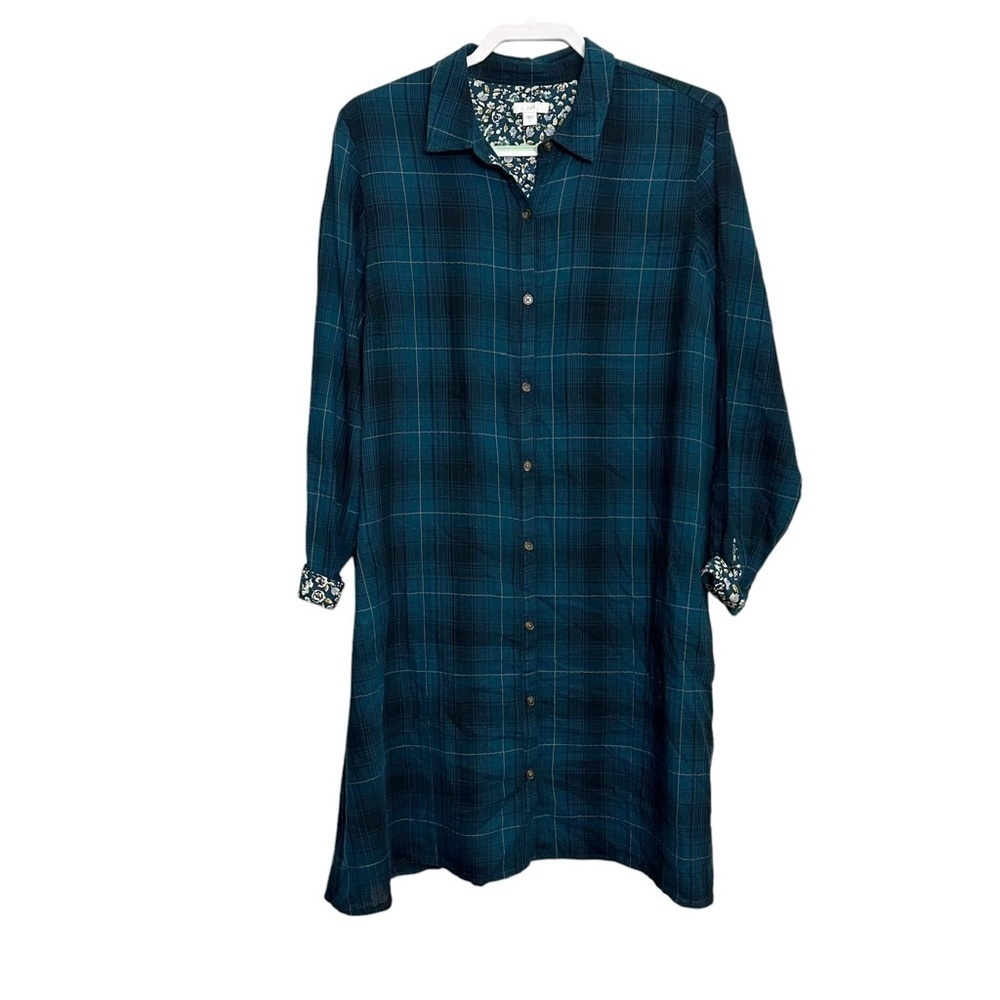 J.Jill Plaid Shirt Tunic Dress